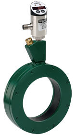 Type 40 flow-through annular style diaphragm seal with 800/810 series electronic indicating pressure transmitter/switch