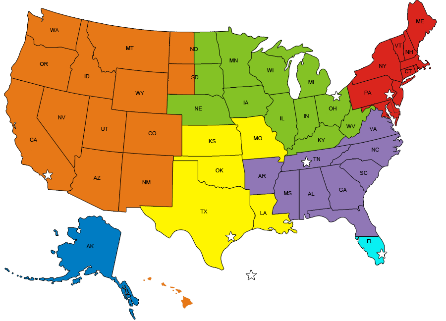 Regional Sales Managers Map