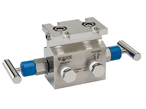 2530 Series 2-Valve Natural Gas Manifold Valves Large Bore, 90° Angle (0.375