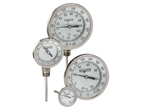 300 Series Bimetal, Industrial Type Thermometers with External Reset, Sanitary Options