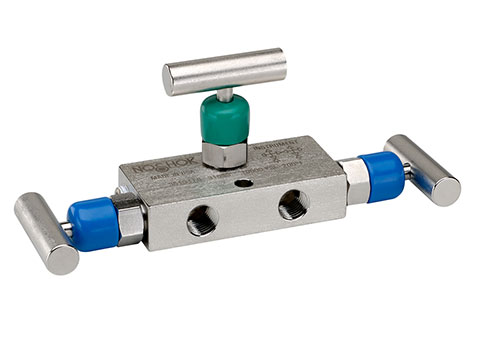  3610/3710 Series 3-Valve Differential Pressure Mini Manifold Valves Hard Seat & Soft Tip (0.141