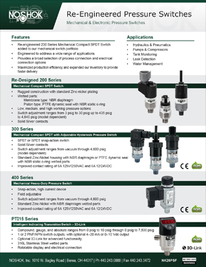 Re-Engineered Pressure Switches